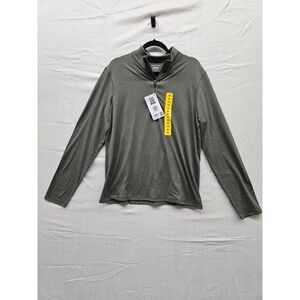 Member's Mark Mens Quarter Zip Pullover Green Cotton Blend Casual Size Medium